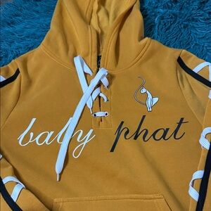 Baby Phat Mustard Hoodie with White Accents